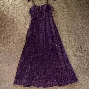 City Studio Shimmery Purple Evening Dress Juniors